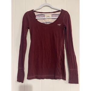 Vintage 2000’s Y2K Elena Gilbert Long Sleeve Hollister Deep Scoop Henley Tee S